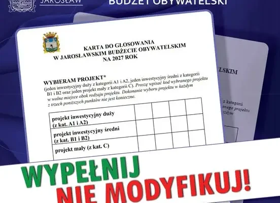 Jarosław: trwa głosowanie na projekty Budżetu Obywatelskiego 2027