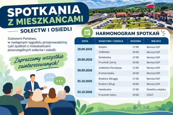 Pruchnik: harmonogram spotkań z mieszkańcami sołectw i osiedli