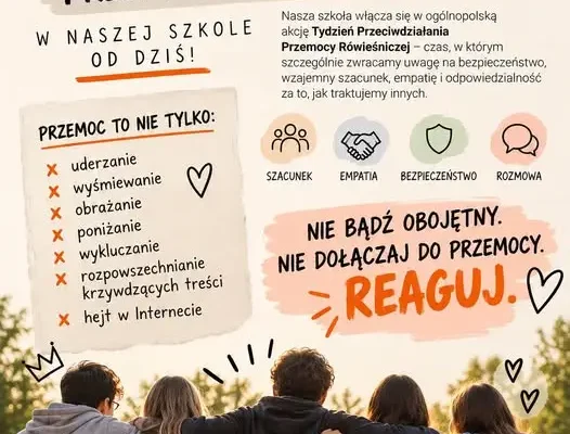 Szkoła w Jarosławiu włącza się w Tydzień Przeciwdziałania Przemocy Rówieśniczej