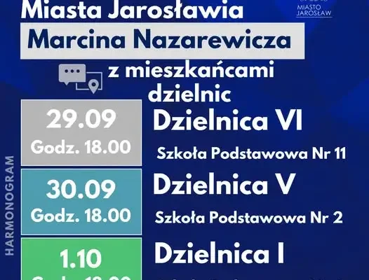 Burmistrz Jarosławia zaprasza na spotkania z mieszkańcami dzielnic