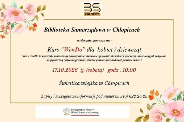 Kurs samoobrony i asertywności WenDo dla kobiet w Chłopicach