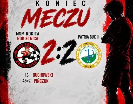 Remis Rokity Rokietnica z Patrią Buk II – punkty podzielone