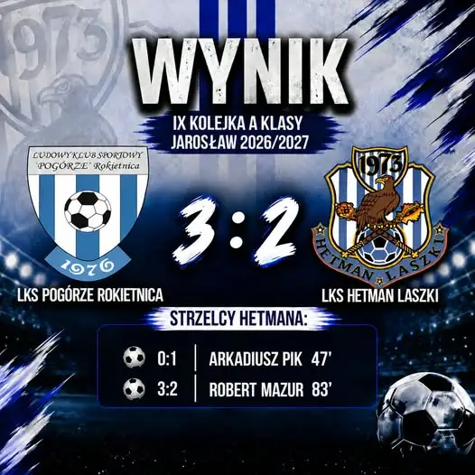 Hetman Laszki przegrywa na wyjeździe z Pogórzem Rokietnica 2:3