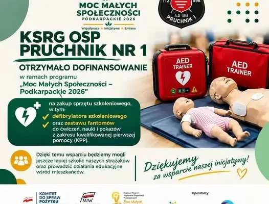 OSP Pruchnik Nr 1 z dofinansowaniem na sprzęt szkoleniowy KPP