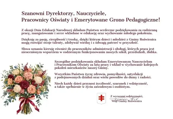 Dzień Edukacji Narodowej w Gminie Roźwienica – podziękowania i nagrody dla dyrektorów szkół