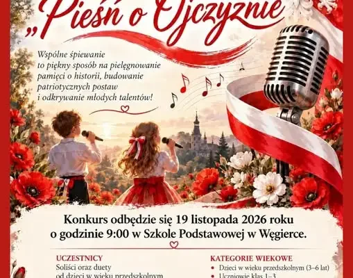 Gminny Konkurs Piosenki Patriotycznej „Pieśń o Ojczyźnie” – zgłoszenia do 26 października