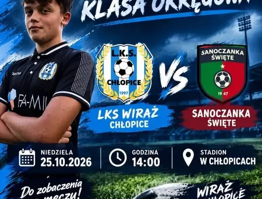 Wiraż Chłopice zmierzy się z Sanoczanką Święte w 11. kolejce klasy okręgowej