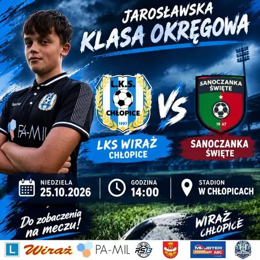 Wiraż Chłopice zmierzy się z Sanoczanką Święte w 11. kolejce klasy okręgowej