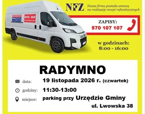 Bezpłatne badanie wzroku w mobilnym gabinecie OPTO-BUS w gminie Radymno